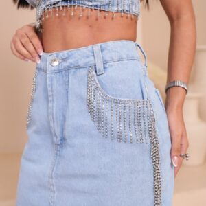 Pollera Jeans Brillos