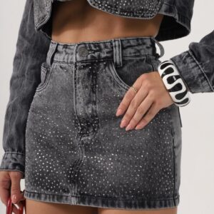 Pollera Negra con Brillos